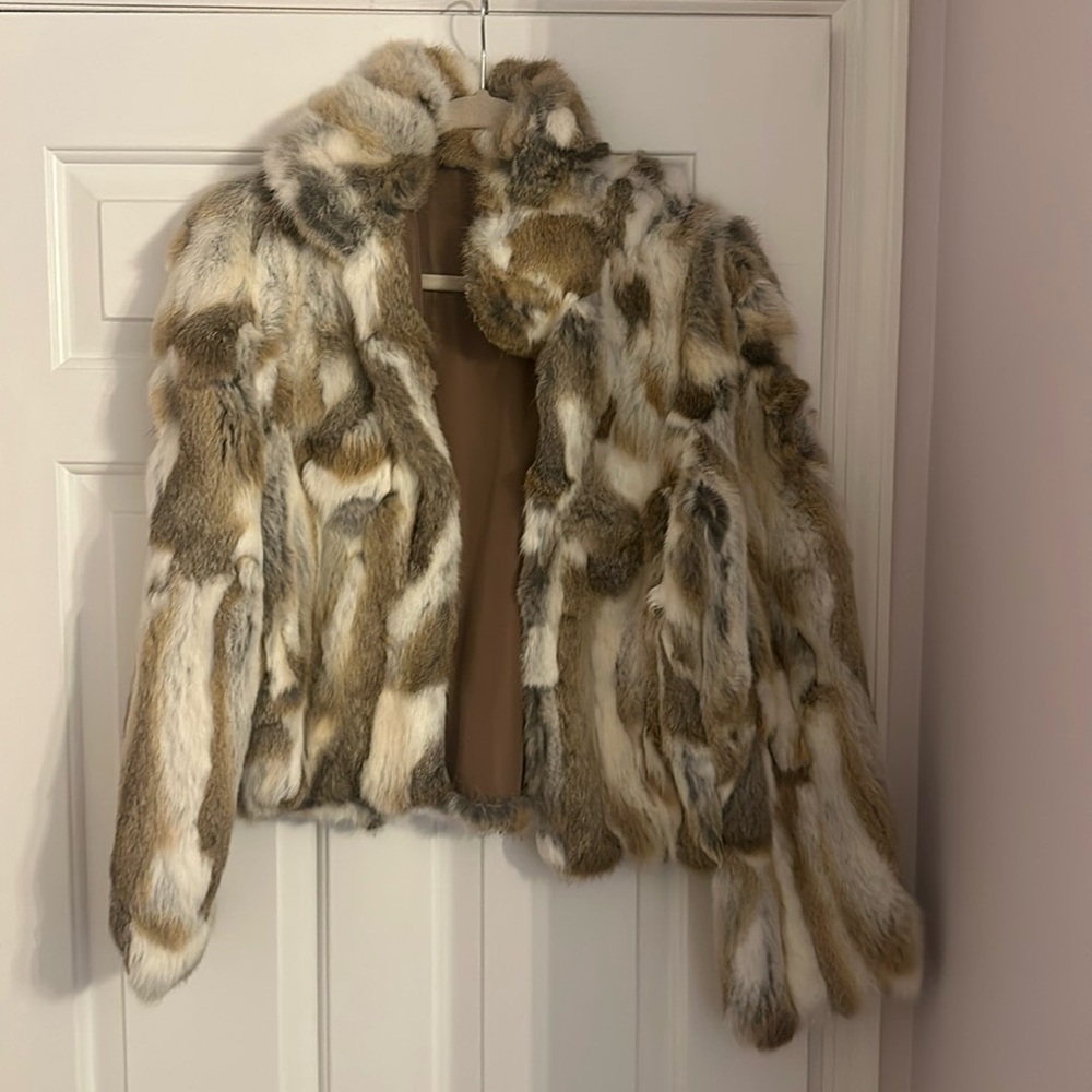 Mixed color fur jacket, like new